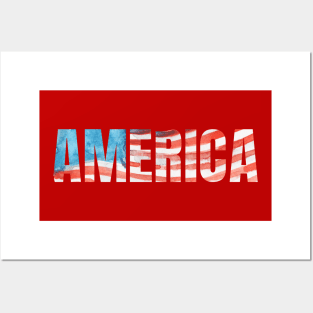 America - Waving Flag Posters and Art